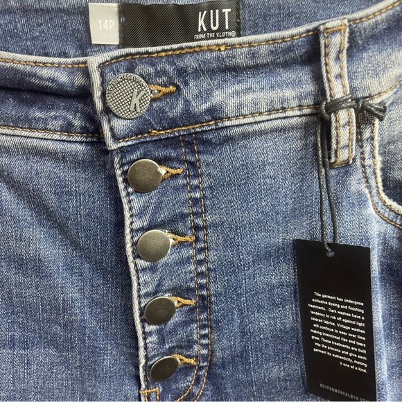 NWT KUT Fron the Kloth 00HIGH RISE DENIM FAB Ankle Skin Button Fly Sz 14P - Picture 11 of 14